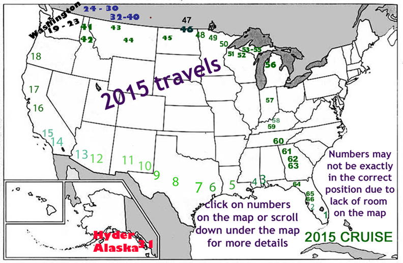 travels of the two RV Gypsies in 2015